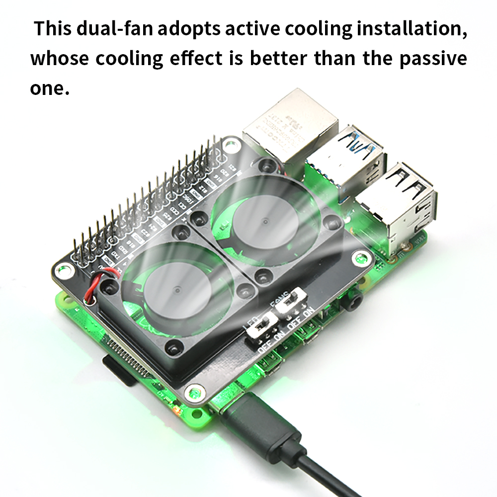 Raspberry Pi Water Cooling Kit - RPI Doppia ventola di raffreddamento Scudo